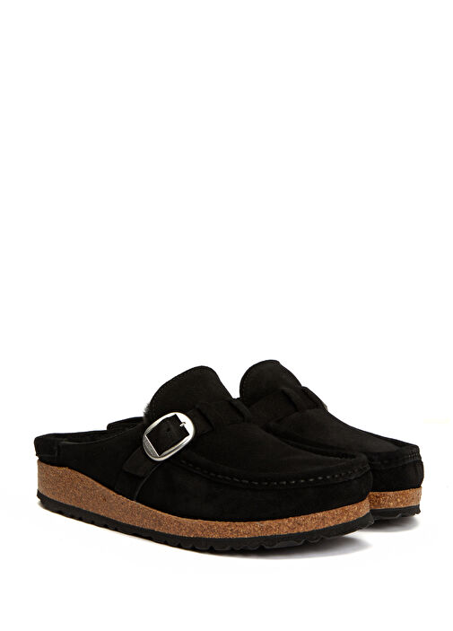 Buckley Shearling Siyah Kadın Süet Terlik - Görsel 3