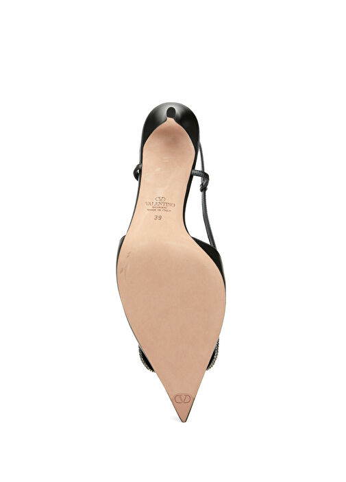 VLogo Signature Siyah Deri Topuklu Ayakkabı - Görsel 6