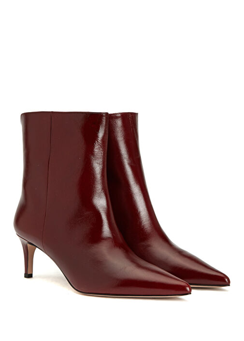 Bordo Kadın Deri Bot - Görsel 3