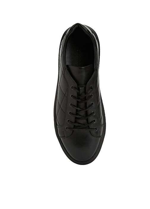 Siyah Erkek Deri Sneaker - Görsel 5