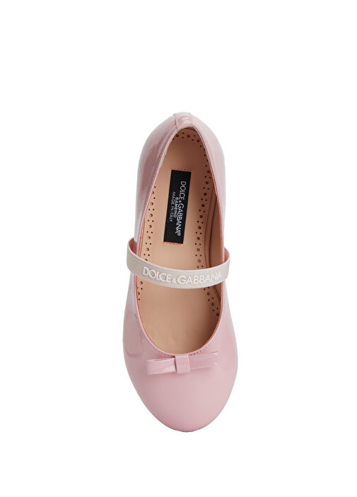Dolce&gabbana Dolce&gabbana Pembe Logolu Kız Çocuk Deri Babet | Beymen Pembe - 5. görsel