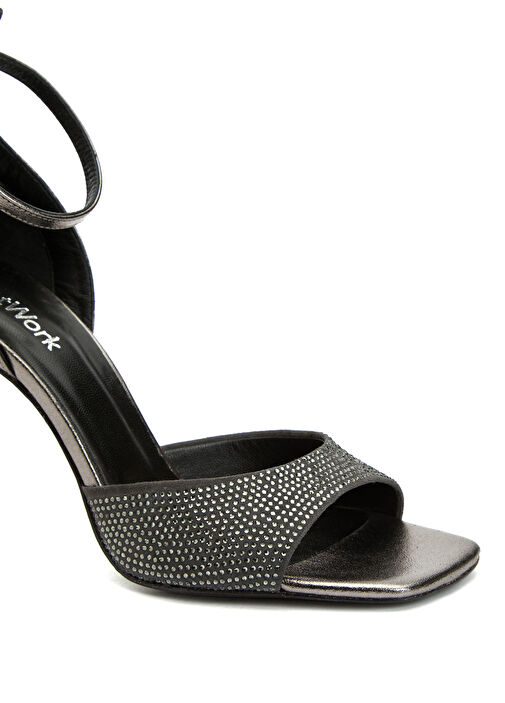 Platin Kadın Deri Sandalet - Görsel 7