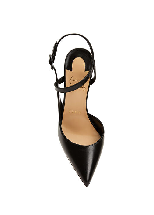 Siyah Deri Topuklu Ayakkabı - Görsel 5