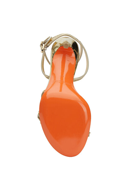 Gold Mikro Taşlı Kadın Sandalet - Görsel 6