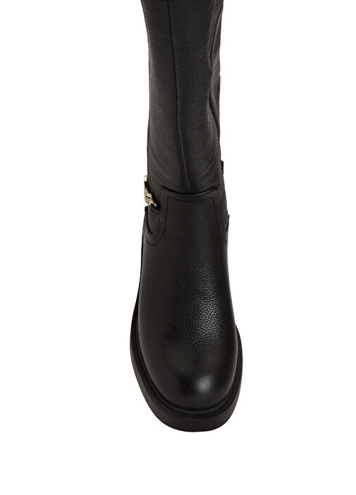 Fyonal Siyah Kadın Deri Çizme - Görsel 5