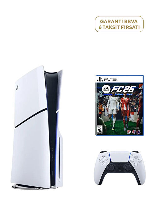 Sony - Playstation 5 Slim Standart 1 TB + Ps5 FC26 CD - Beyaz