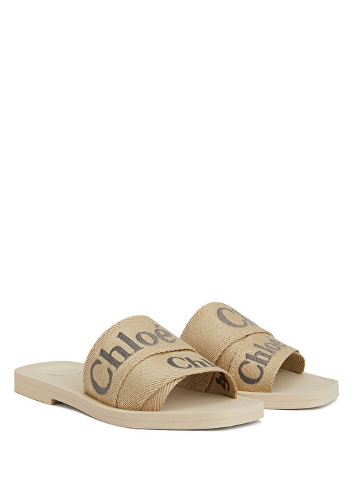 Woody Bej Kadın Keten Terlik - Görsel 8