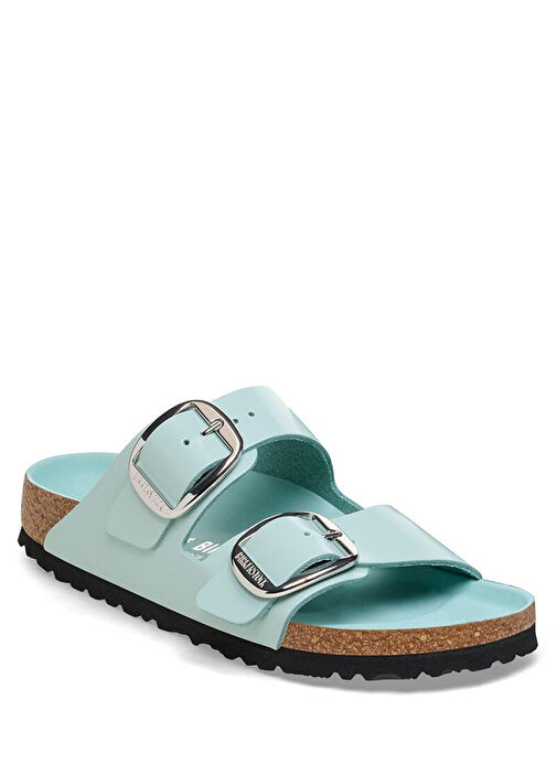 Arizona Big Buckle Su Yeşili Kadın Deri Terlik - Görsel 3