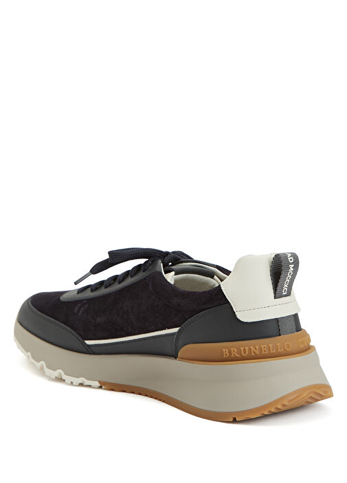 Koyu Mavi Erkek Deri Sneaker - Görsel 4