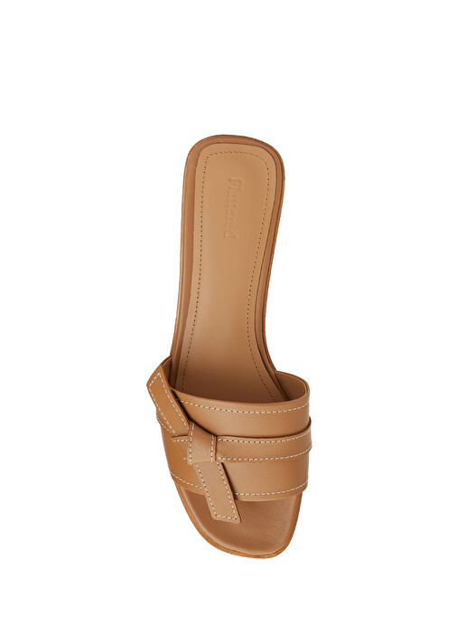 My Kahverengi Kadın Deri Terlik - Görsel 5
