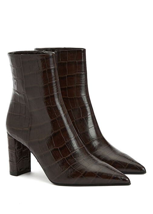 Kahverengi Kadın Deri Bot - Görsel 3