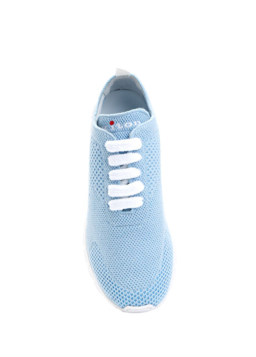 Açık Mavi Logolu Kadın Kaşmir Sneaker - Görsel 5