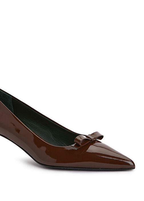 Kahverengi Rugan Deri Topuklu Ayakkabı - Görsel 6