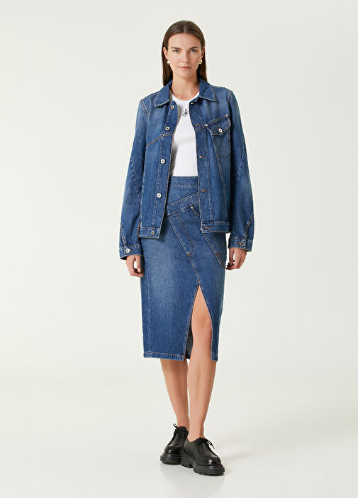 【美品】JW ANDERSON Blue Denim Ruffle Jacket J.W.Anderson Jw Anderson Blue Denim Ruffle Jacket, $221