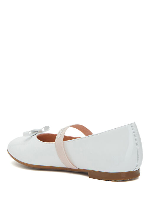 Beyaz Kız Çocuk Deri Babet - Görsel 4