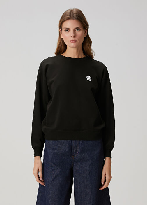 Kenzo Black Logo Detailed Sweatshirt