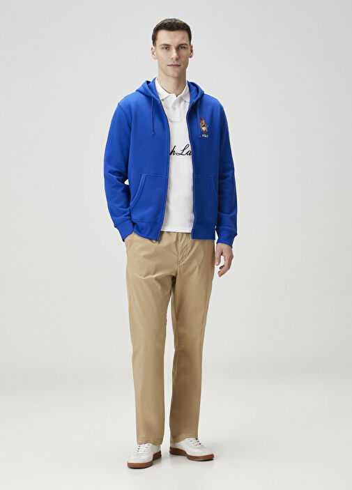 Polo Ralph Lauren Mavi Erkek Mavi Kapüşonlu Sweatshirt 1924070