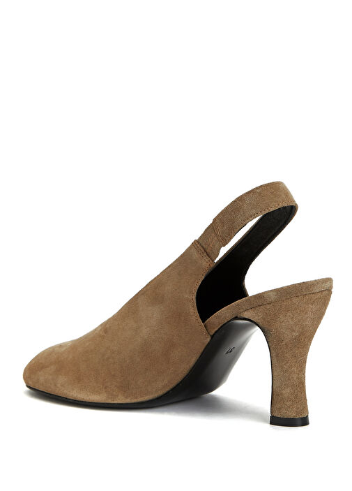 Tütün Süet Topuklu Ayakkabı - Görsel 4