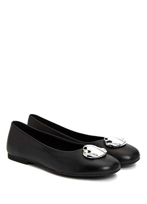 Siyah Toka Detaylı Kadın Deri Babet - Görsel 3