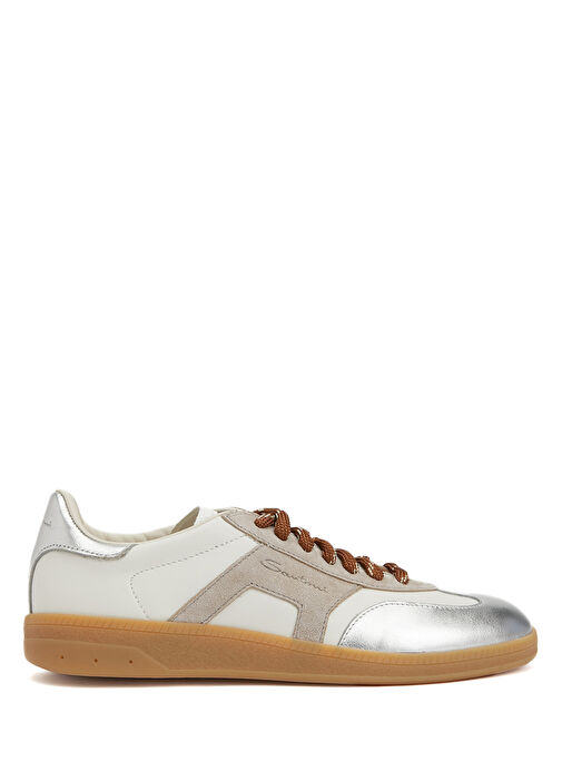 Beyaz Gri Kadın Deri Sneaker - Görsel 2