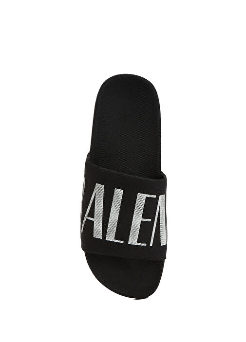 Siyah Beyaz Logo Baskılı Erkek Terlik - Görsel 5