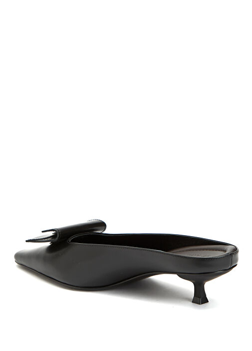 Petit Siyah Kadın Deri Terlik - Görsel 4