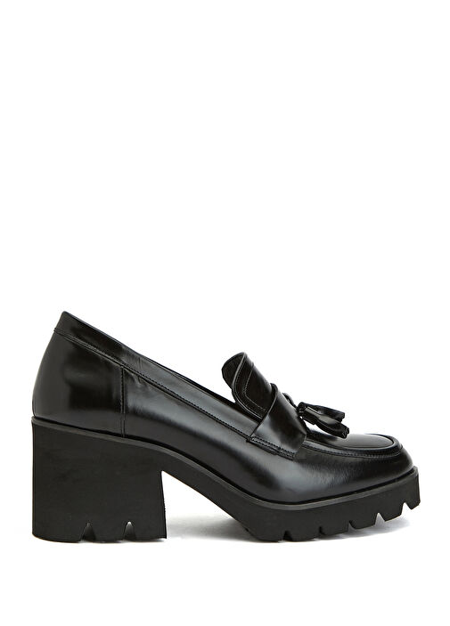 Siyah Kadın Deri Loafer - Görsel 2