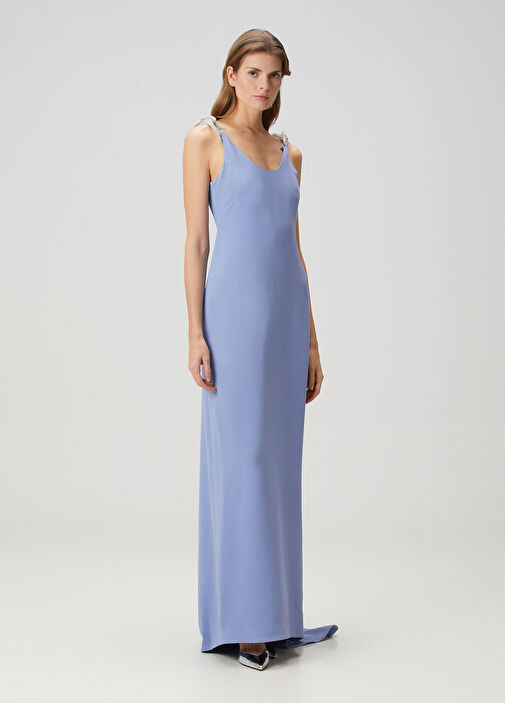 Stella McCartney - Blue Open Back Maxi Evening Dress