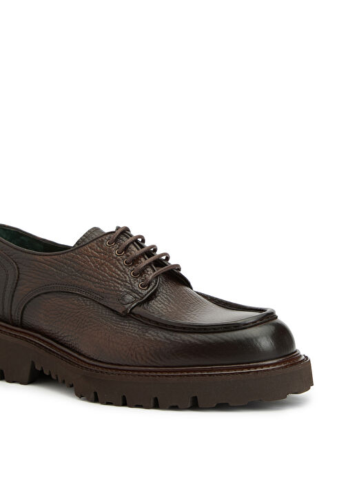 Kahverengi Floter Baskılı Erkek Deri Ayakkabı - Görsel 7