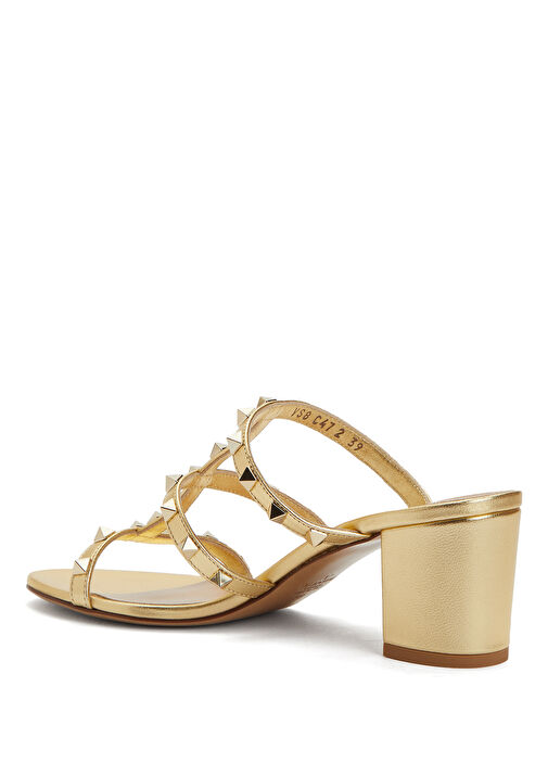 Rockstud Gold Kadın Deri Terlik - Görsel 4