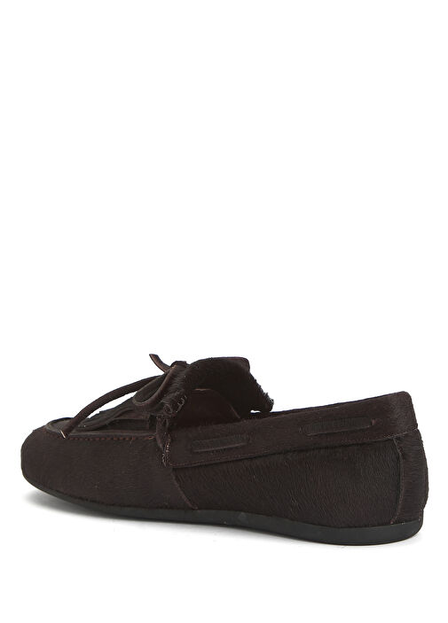 Kahverengi Kadın Deri Loafer - Görsel 4