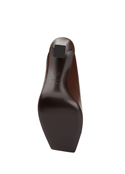 Kahverengi Kadın Deri Terlik - Görsel 6