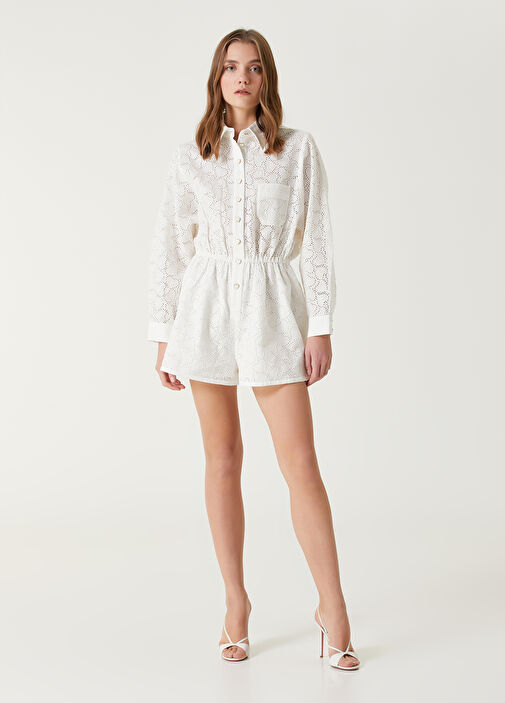 オールインワン・サロペット Zimmermann Crush Embroidred Playsuit ZIMMERMANN Crush Embroidered Playsuit | White | FARFETCH
