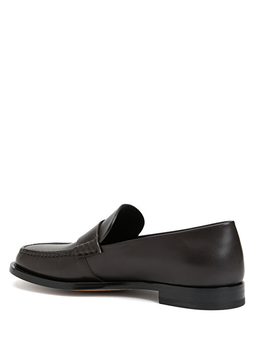 Koyu Kahverengi Kadın Deri Loafer - Görsel 4