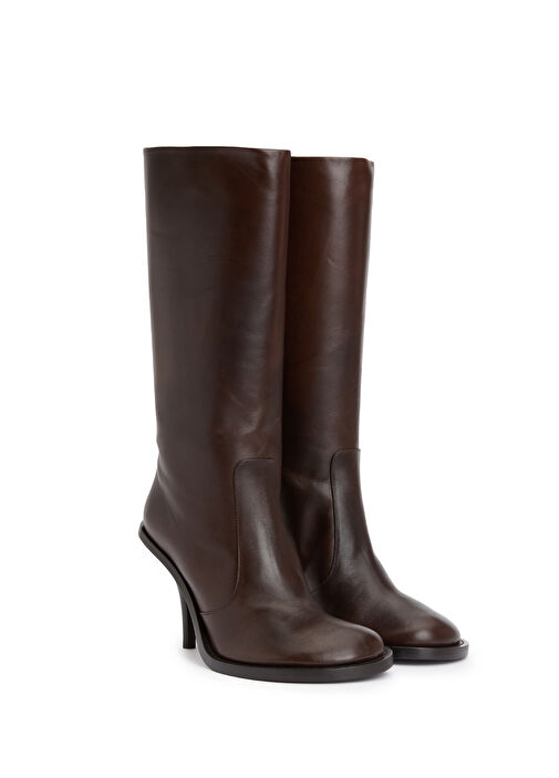 Koyu Kahverengi Kadın Deri Bot - Görsel 3