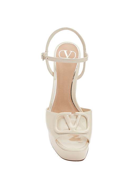 Ekru Kadın Deri Sandalet - Görsel 5