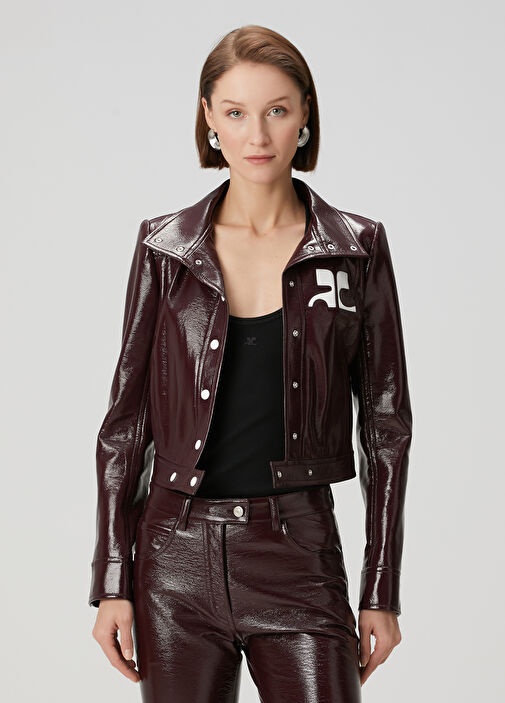 Courreges - Reedition Burgundy Vinyl Jacket Courreges - Reedition Burgundy Vinyl Jacket