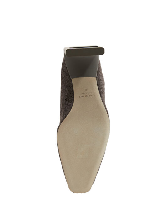 Koyu Kahverengi Çorap Formlu Yün Çizme - Görsel 6