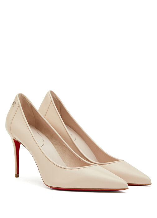Sporty Kate Krem Deri Stiletto - Görsel 3