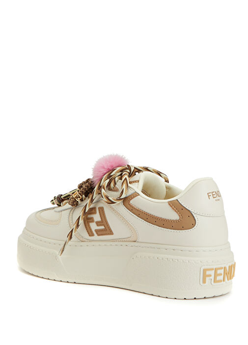 Beyaz Kadın Deri Sneaker - Görsel 4