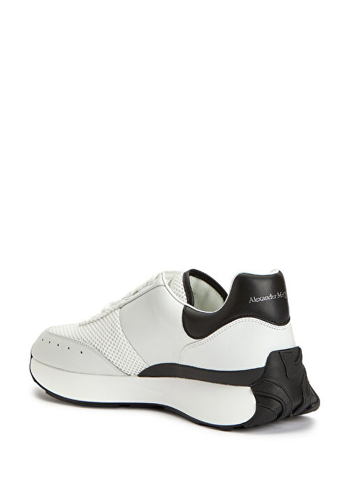 Sprint Runner Siyah Beyaz Erkek Deri Sneaker - Görsel 4