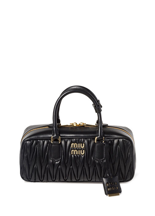 Miu Miu Siyah Kadın Arcadie Matelassé Siyah Napa Deri Kadın El