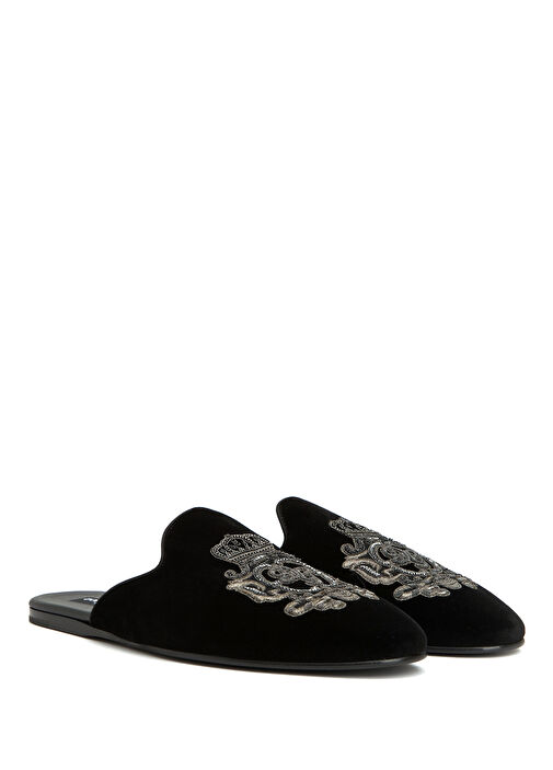 Siyah Logo Nakışlı Erkek Terlik - Görsel 3