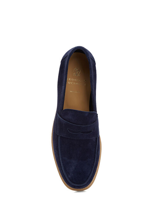 Brunello Cucinelli Lacivert Brunello Cucinelli Süet Erkek Loafer
