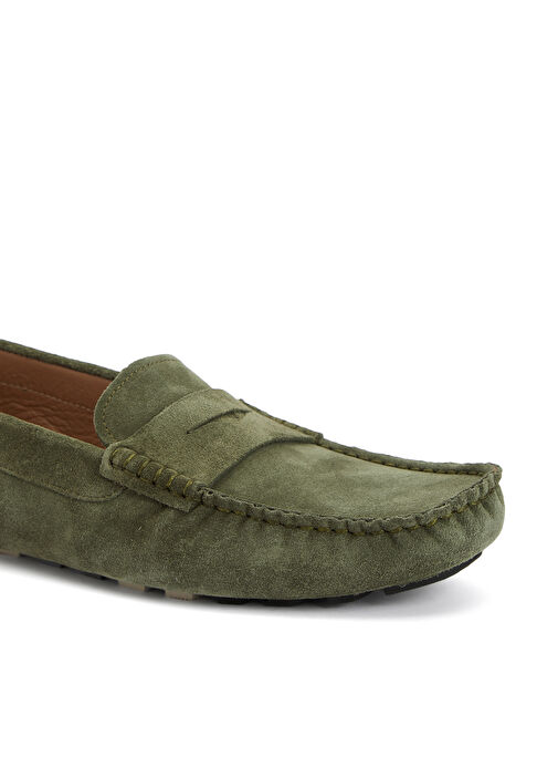 Açık Haki Erkek Deri Loafer - Görsel 7