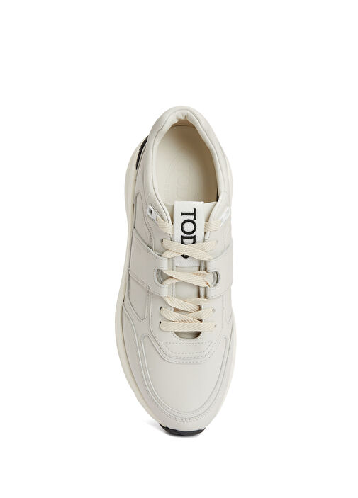 Krem Kadın Deri Sneaker - Görsel 5