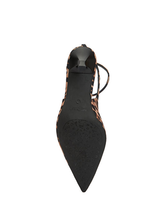 Leopar Desenli Deri Topuklu Ayakkabı - Görsel 6