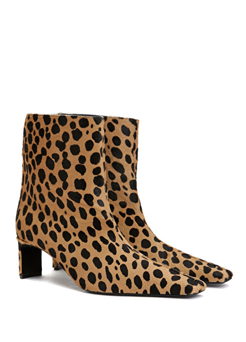 Ona Leopar Desenli Kadın Süet Ankle Bot - Görsel 3