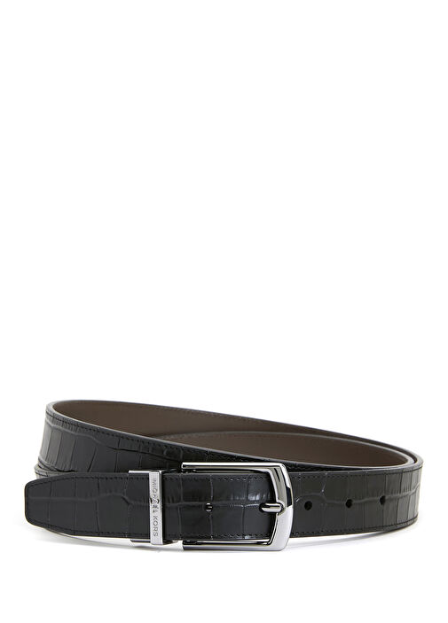 Black Michael Kors Black Men Black Crocodile Texture Men's Leather