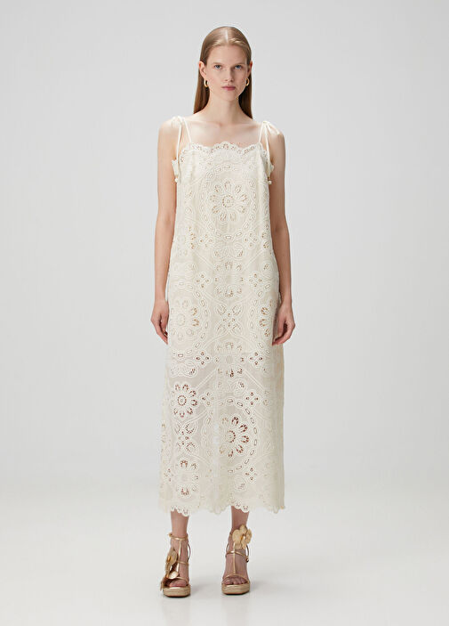 Zimmermann - Rhiannon Cream Embroidered Midi Dress